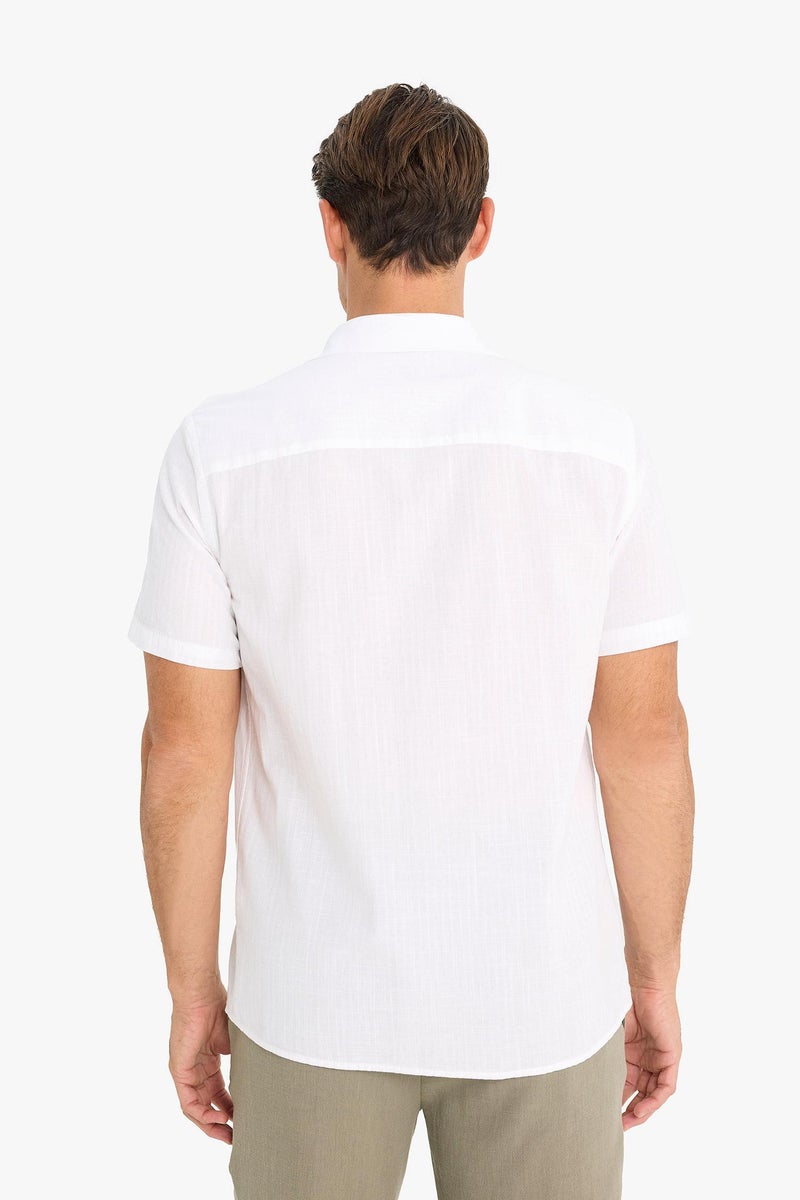 DeFacto White Man Regular Fit Polo Collar Short Sleeve Shirt Casual - Image 4